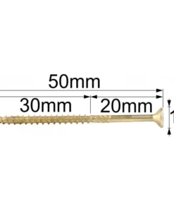 Alternative view of Surub Dulgherie Cap Inecat 6x50mm – 50buc/set