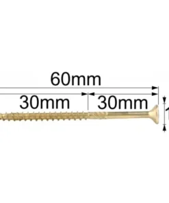 Alternative view of Surub Dulgherie Cap Inecat 6x60mm – 50buc/cutie