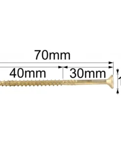 Alternative view of Surub Dulgherie Cap Inecat 6x70mm – 50buc/set