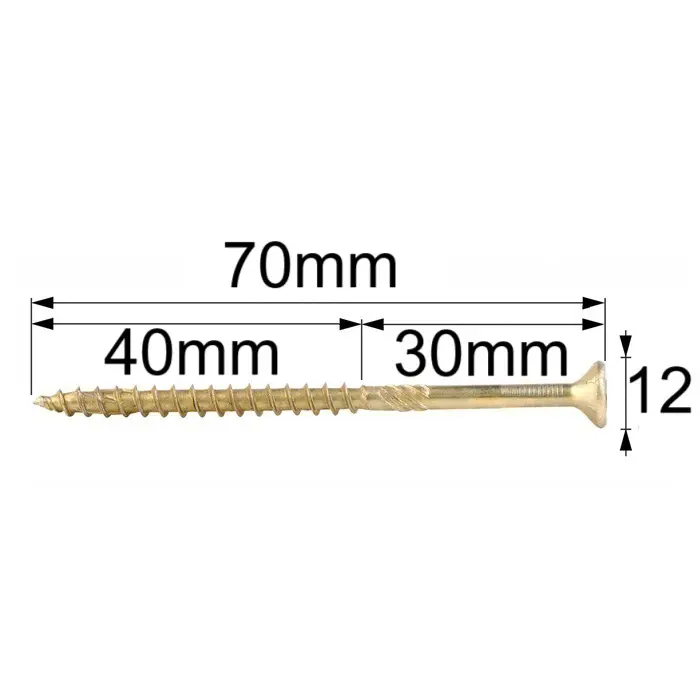 Surub Dulgherie Cap Inecat 6x70mm – 50buc/set 2 Surub Dulgherie Cap Inecat 6x70mm – 50buc/set - imagine 2