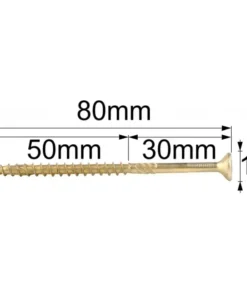 Alternative view of Surub Dulgherie Cap Inecat 6x80mm– 50buc/set