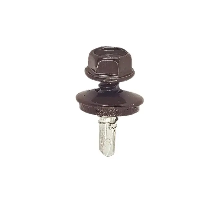 Surub Autoforant Cap Hexagonal 4.8x19mm Maro RAL 8017 – 250 buc/cutie 1 Surub Autoforant Cap Hexagonal 4.8x19mm Maro RAL 8017 – 250 buc/cutie