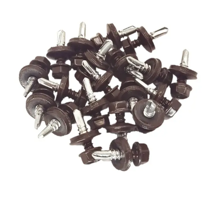 Surub Autoforant Cap Hexagonal 4.8x19mm Maro RAL 8017 – 250 buc/cutie 2 Surub Autoforant Cap Hexagonal 4.8x19mm Maro RAL 8017 – 250 buc/cutie - imagine 2