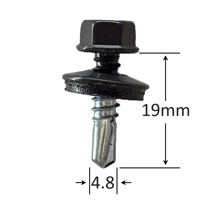 Surub Autoforant Cap Hexagonal 4.8x19mm Maro RAL 8019- 250 buc/cutie 1 Surub Autoforant Cap Hexagonal 4.8x19mm Maro RAL 8019- 250 buc/cutie