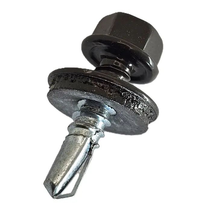 Surub Autoforant Cap Hexagonal 4.8x19mm Maro RAL 8019- 250 buc/cutie 2 Surub Autoforant Cap Hexagonal 4.8x19mm Maro RAL 8019- 250 buc/cutie - imagine 2