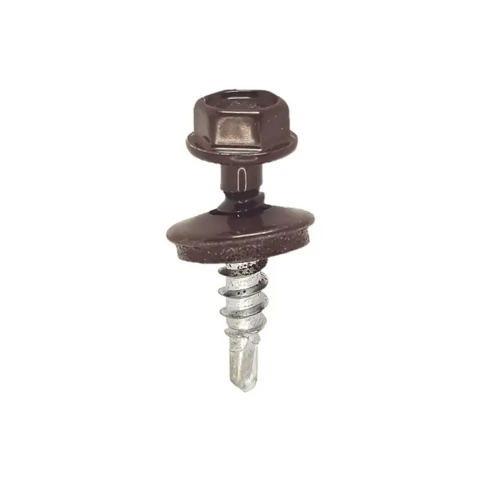 Surub Autoforant Cap Hexagonal 4.8x25mm Maro RAL 8017 – 250 buc/cutie 1 Surub Autoforant Cap Hexagonal 4.8x25mm Maro RAL 8017 – 250 buc/cutie