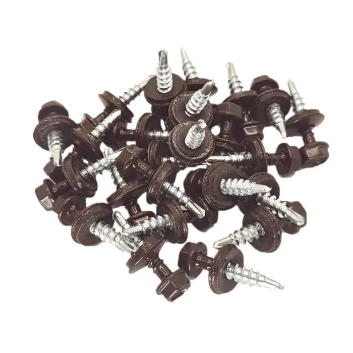 Surub Autoforant Cap Hexagonal 4.8x25mm Maro RAL 8017 – 250 buc/cutie 3 Surub Autoforant Cap Hexagonal 4.8x25mm Maro RAL 8017 – 250 buc/cutie - imagine 3