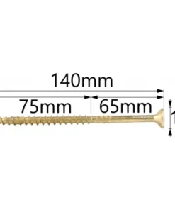 Alternative view of Surub Dulgherie Cap Inecat 6x140mm – 100buc/cutie
