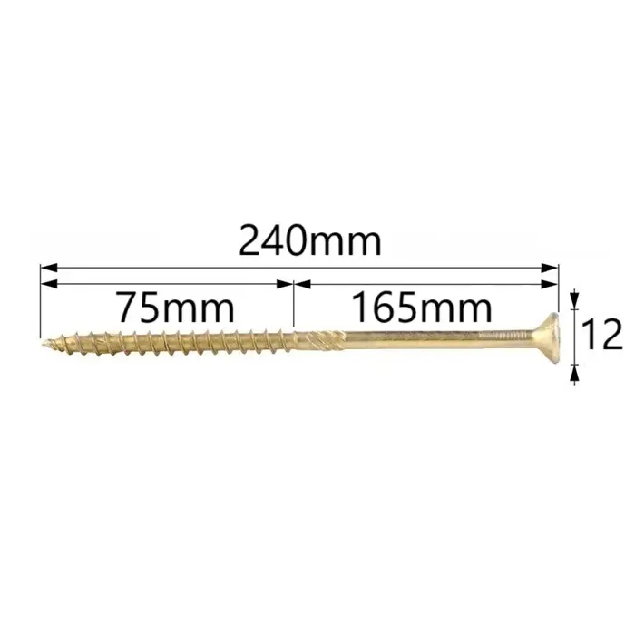 Surub Dulgherie Cap Inecat 6x240mm – 50buc/cutie 3 Surub Dulgherie Cap Inecat 6x240mm – 50buc/cutie - imagine 3