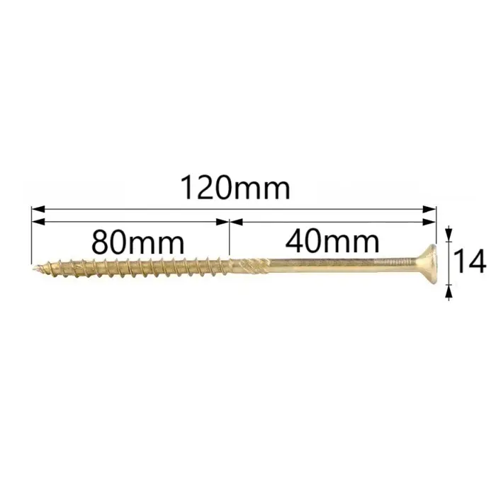 Surub Dulgherie Cap Inecat 8x120mm – 50buc/cutie 2 Surub Dulgherie Cap Inecat 8x120mm – 50buc/cutie - imagine 2
