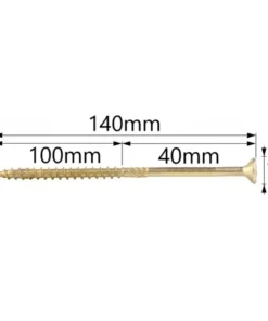 Alternative view of Surub Dulgherie Cap Inecat 8x140mm – 50buc/cutie