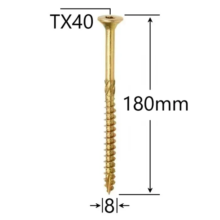 Surub Dulgherie Cap Inecat 8x180mm – 50buc/cutie 1 Surub Dulgherie Cap Inecat 8x180mm – 50buc/cutie