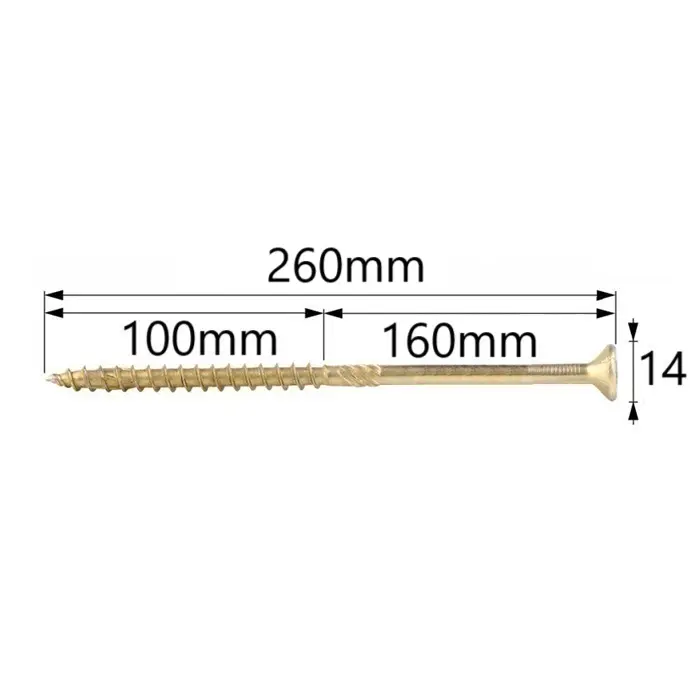 Surub Dulgherie Cap Inecat 8x260mm – 50buc/cutie 2 Surub Dulgherie Cap Inecat 8x260mm – 50buc/cutie - imagine 2