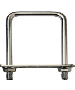 Brida prindere panouri gard zincata cu placuta si piulite pentru teava 40x40mm