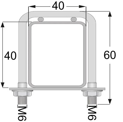 Brida prindere panouri gard zincata cu placuta si piulite pentru teava 40x40mm 3 Brida prindere panouri gard zincata cu placuta si piulite pentru teava 40x40mm - imagine 3