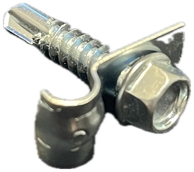 Set 50 buc Sistem de fixare policarbonat pe plasa bordurata, surub autoforant 5.5*25 si clema 2 Set 50 buc Sistem de fixare policarbonat pe plasa bordurata, surub autoforant 5.5*25 si clema - imagine 2