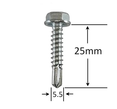 Set 50 buc Sistem de fixare policarbonat pe plasa bordurata, surub autoforant 5.5*25 si clema 4 Set 50 buc Sistem de fixare policarbonat pe plasa bordurata, surub autoforant 5.5*25 si clema - imagine 4